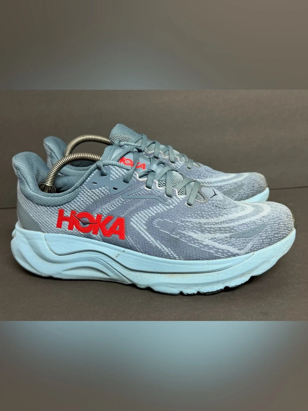 Hoka Arahi 8 Men's Size 10.5D Thunder Cloud Vermillion Running Shoes Sneakers